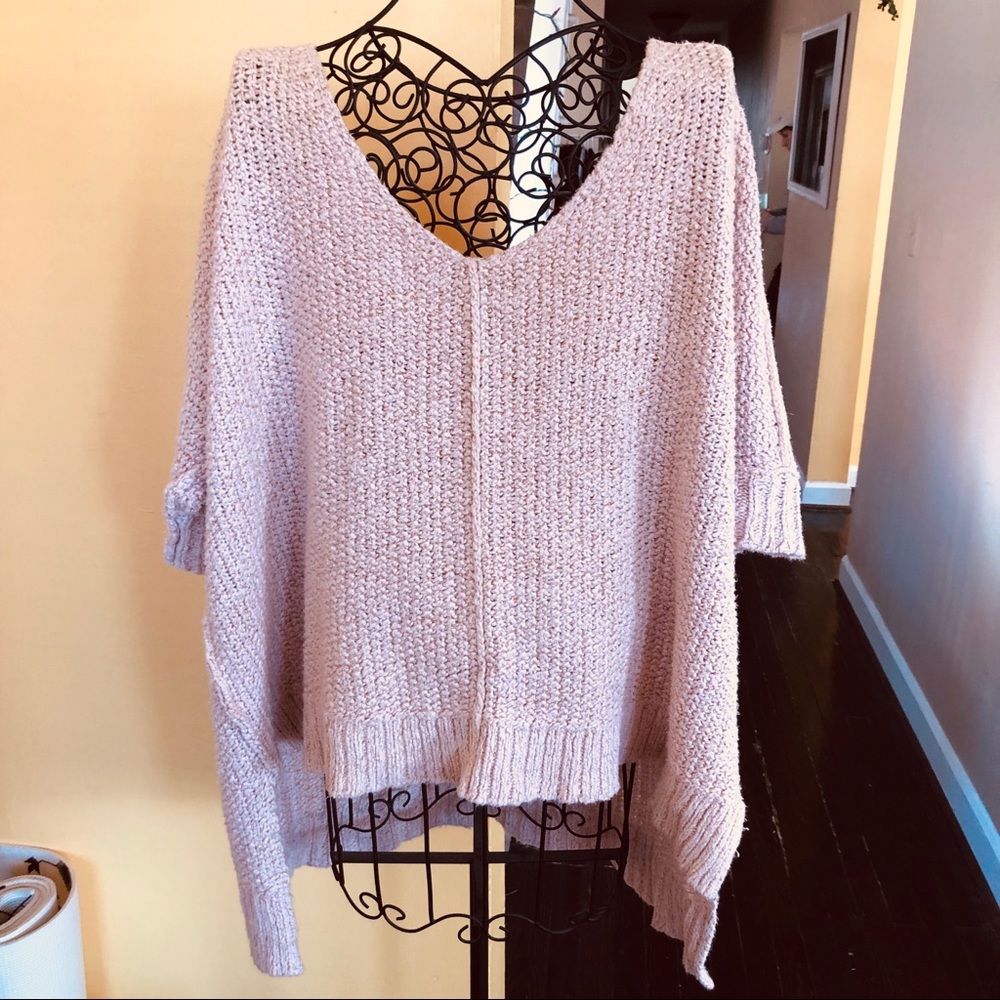 FREE PEOPLE oversized knit pullover sweater, M